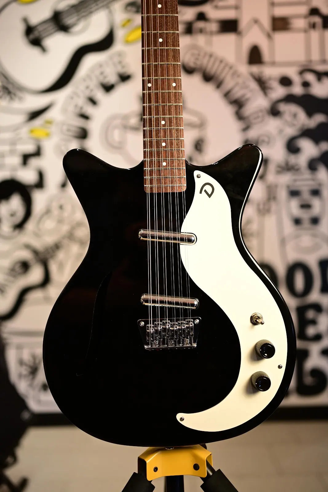 Danelectro D5912V 12-String Semi-Hollow Guitar – Black