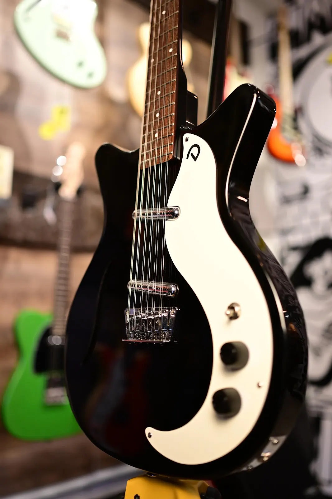 Danelectro D5912V 12-String Semi-Hollow Guitar – Black