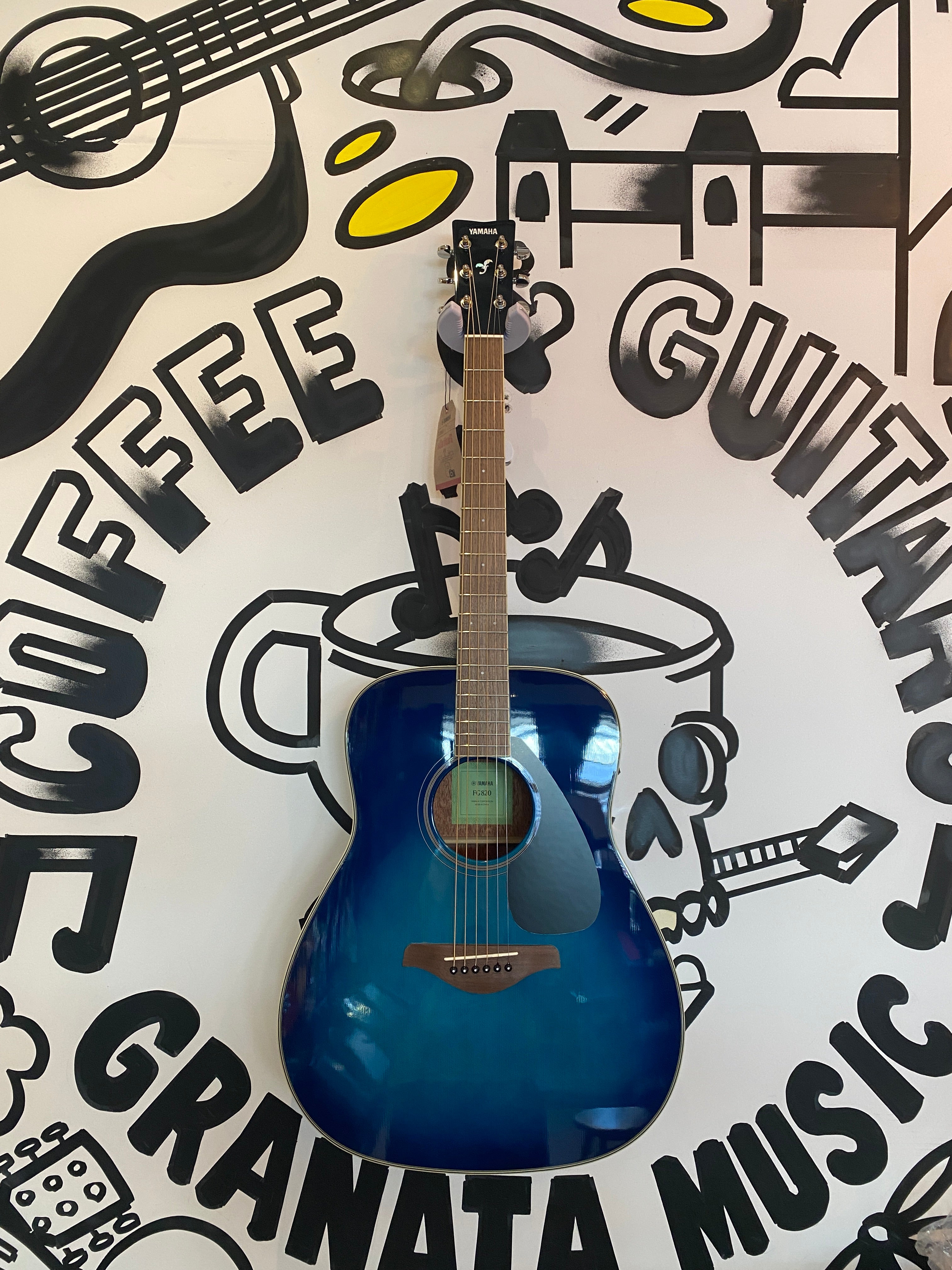 楽器 YAMAHA FG820 Sunset Blue Yamaha FG820SB Acoustic Guitar Sunset Blue - Keyboard Corner