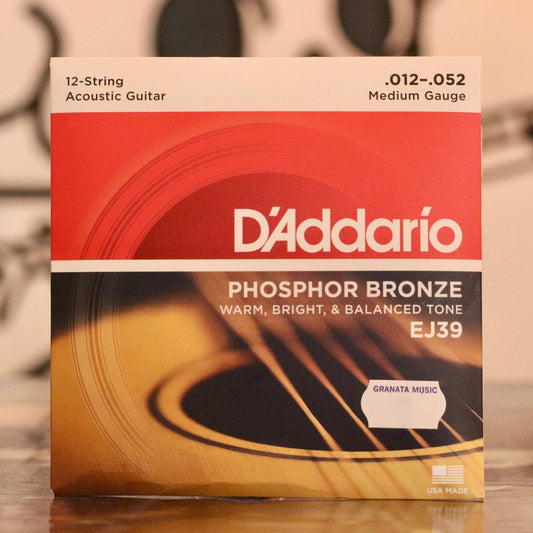 D'Addario 12-String Acoustic Guitar Strings - Medium