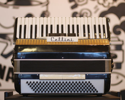 Cellini Piano Accordion – 41-Key / 120-Bass | Classic Black & White Finish with Hard Case