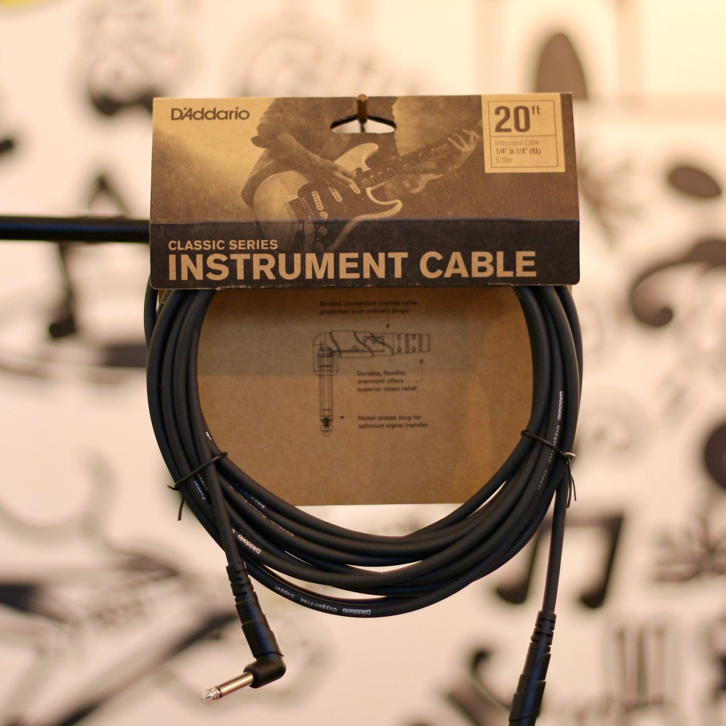 D'Addario Right Angle Instrument Cable