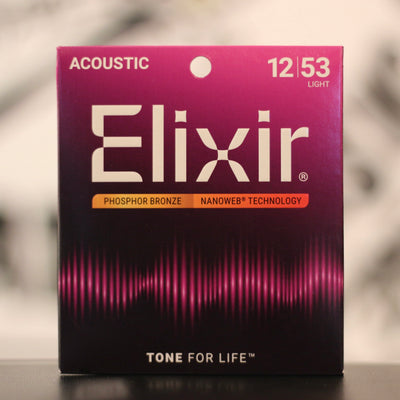 Elixir Phosphor Bronze Nanoweb Technology Acoustic Guitar Strings