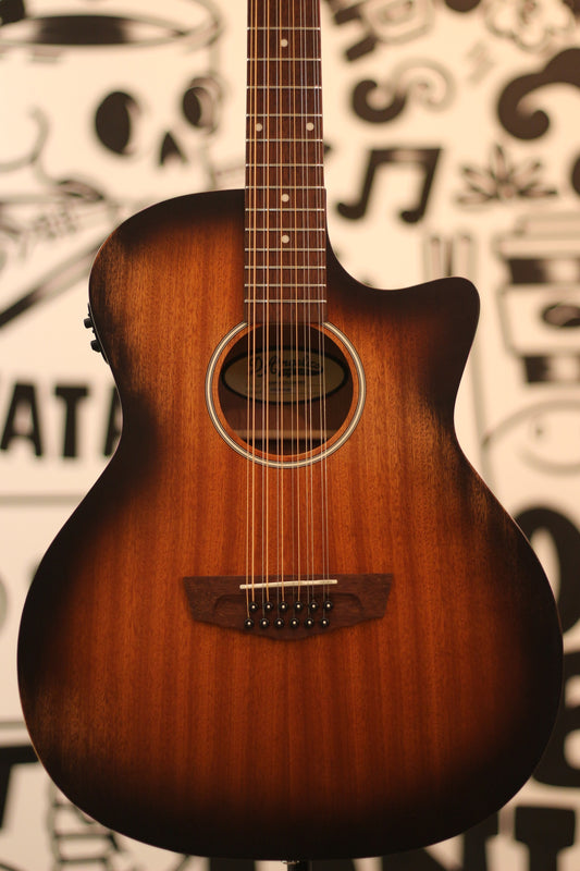 D'Angelico PREMIER FULTON Series 12-String Acoustic Electric Guitar - Aged Mahogany