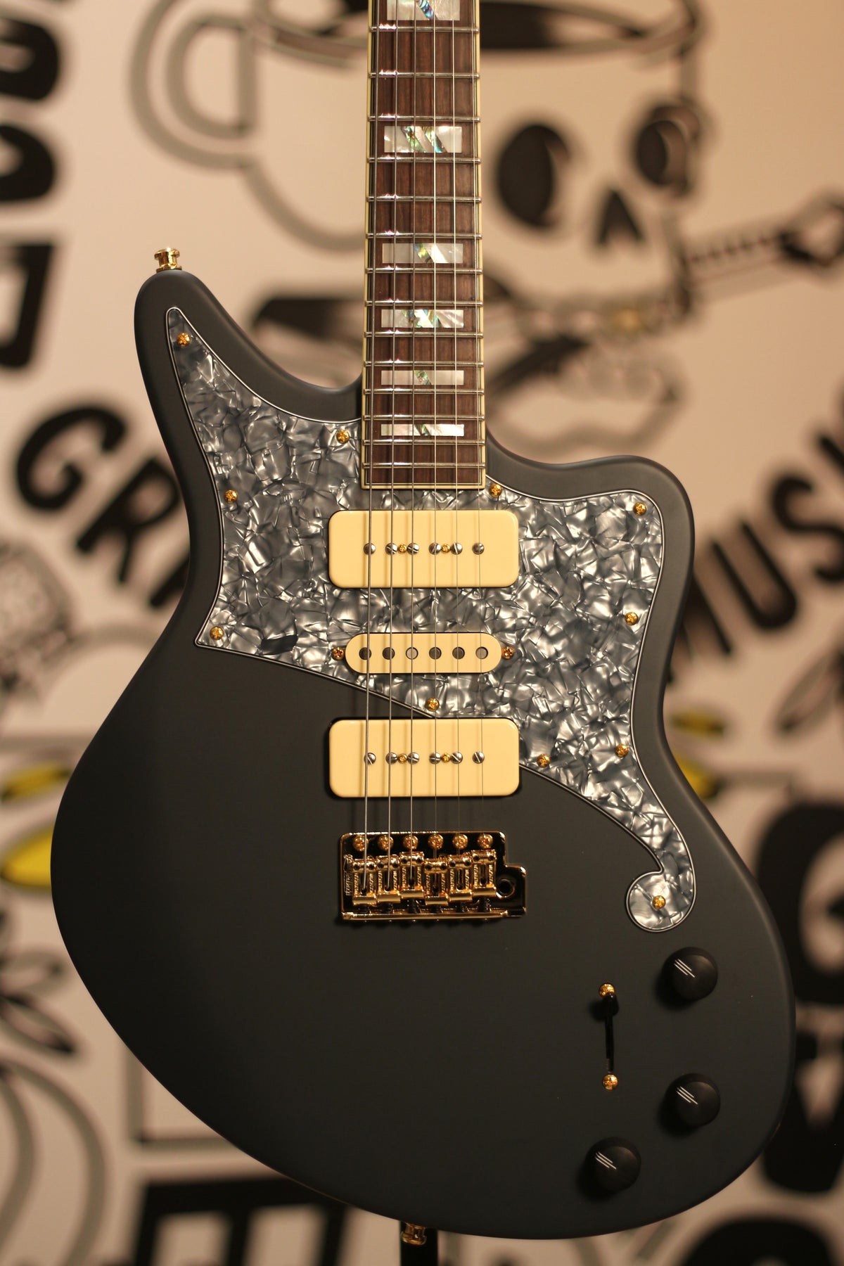D'Angelico Deluxe Bob Weir Bedford Signature Electric Guitar - Matte Stone