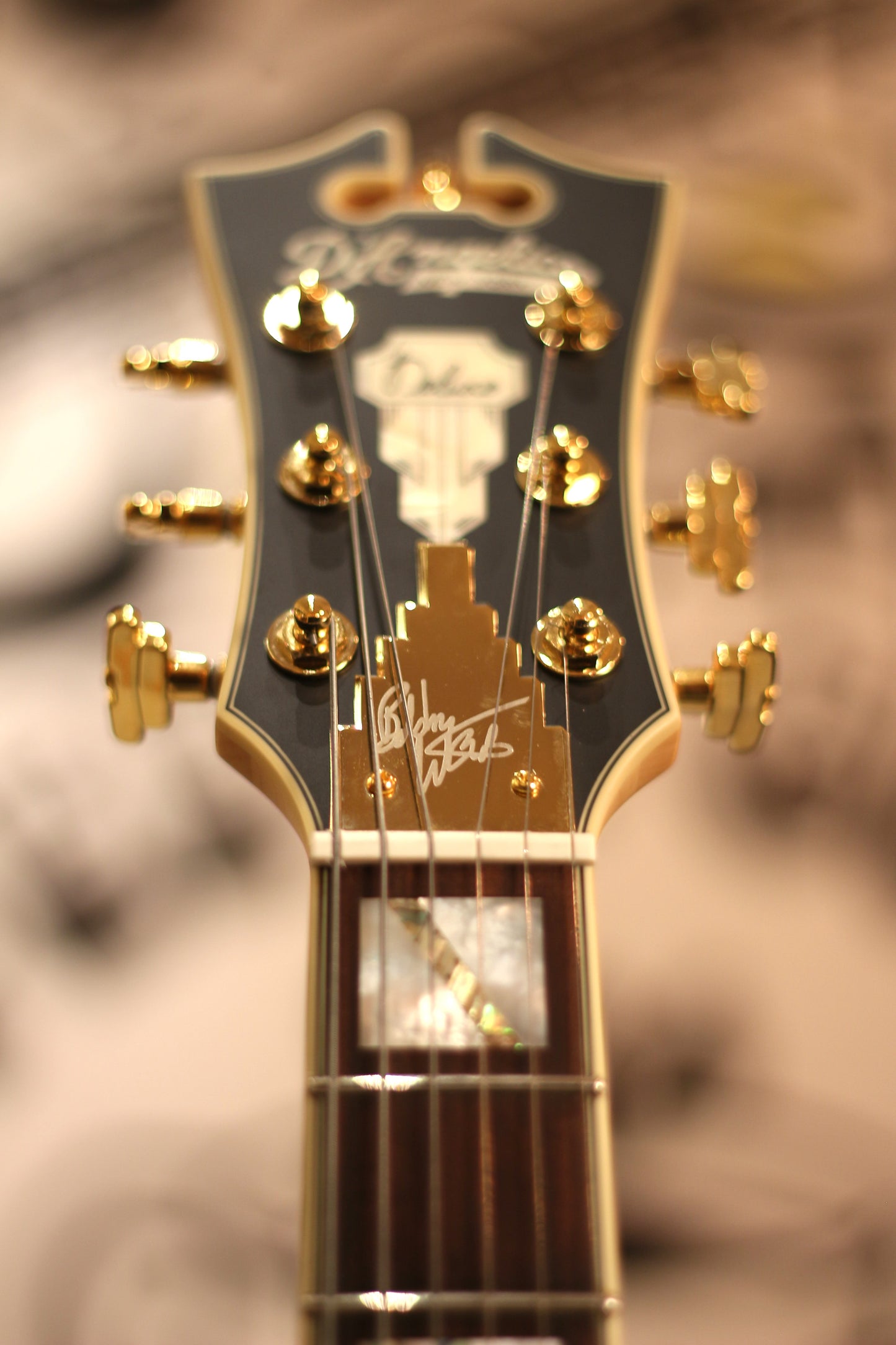 D'Angelico Deluxe Bob Weir Bedford Signature Electric Guitar - Matte Stone