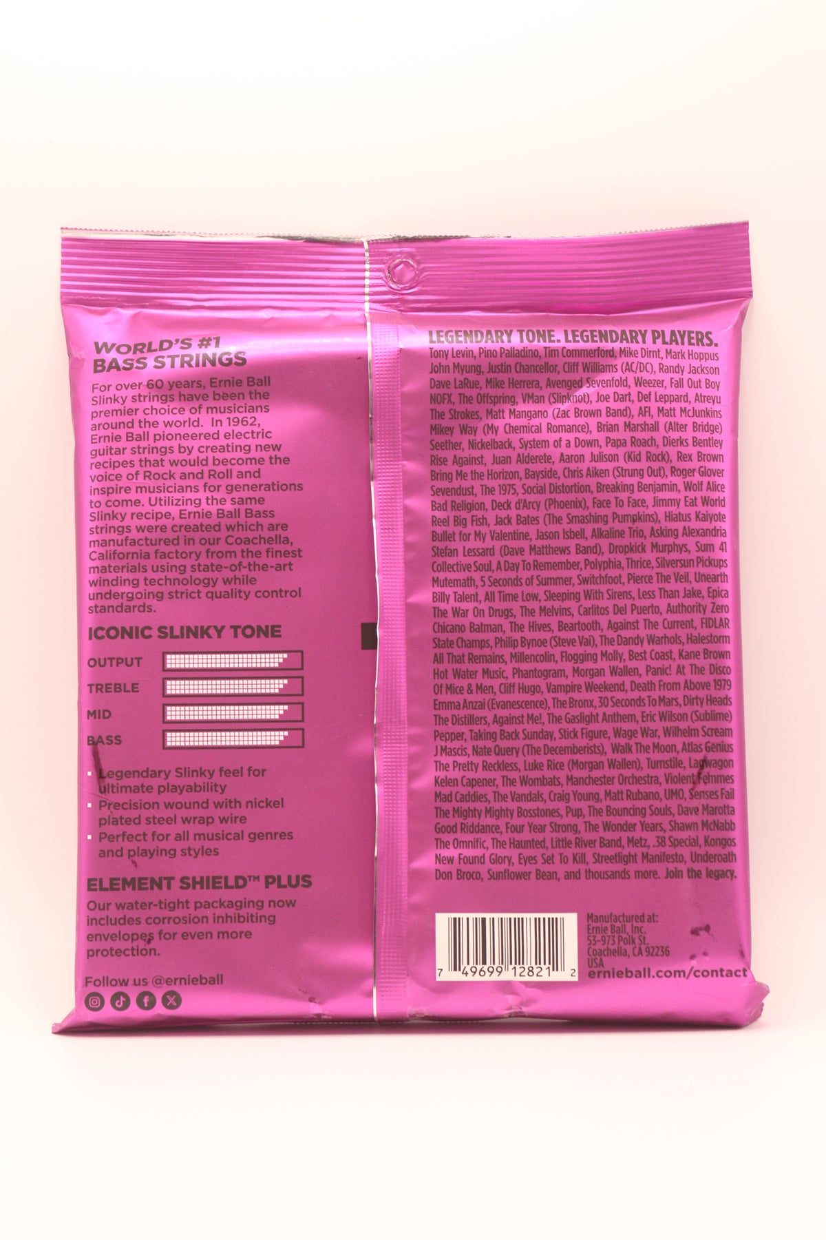 Cordes de basse Ernie Ball Nickel Wound Power Slinky 5 cordes