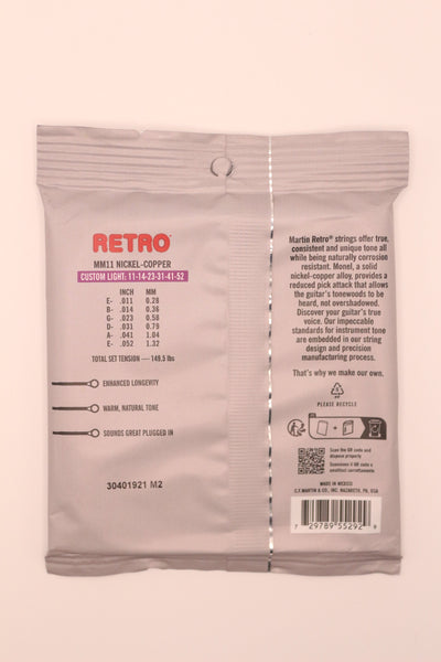 Martin Guitars Retro Monel Acoustic Guitar String Sets