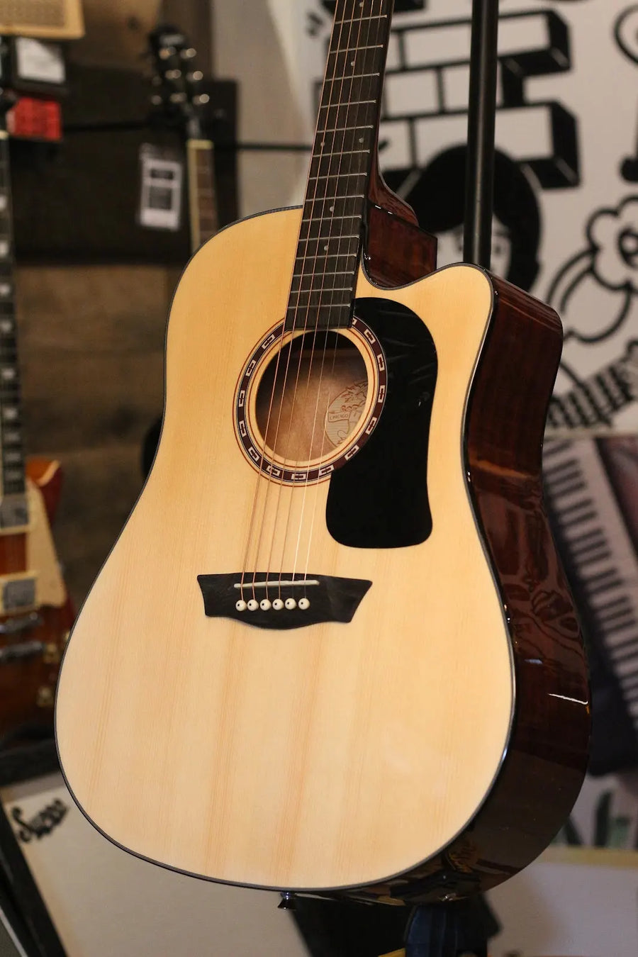 Washburn AD5CEPACK-A Apprentice Acoustic Guitar Natural Gloss ad-5-ce-pack-a