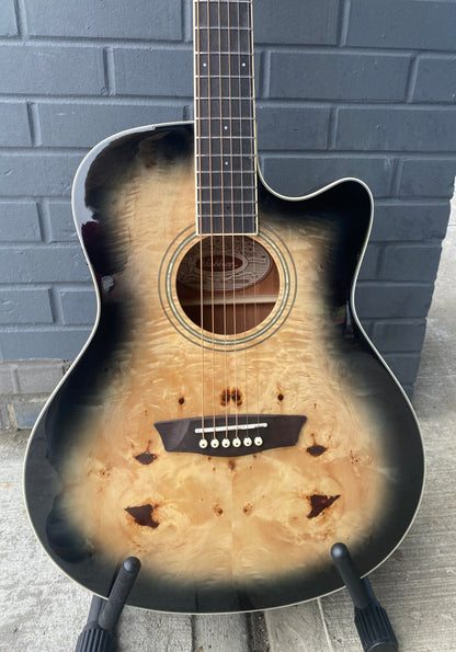 Washburn Deep Forest Burl Ace Acoustic Guitar - Black Fade