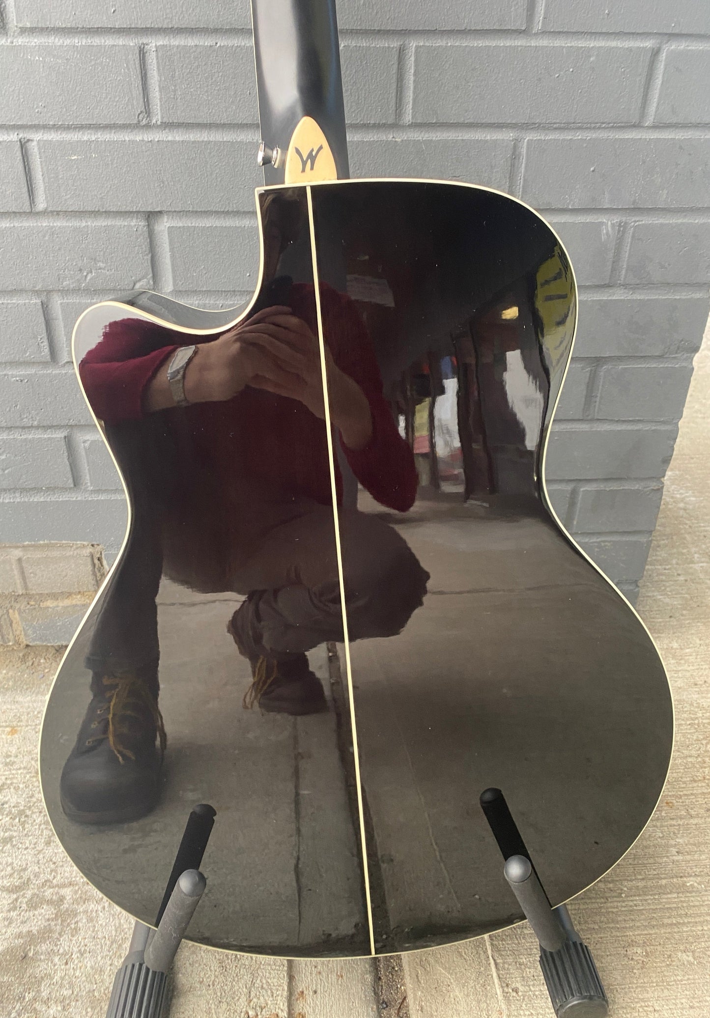 Washburn Deep Forest Burl Ace Acoustic Guitar - Black Fade