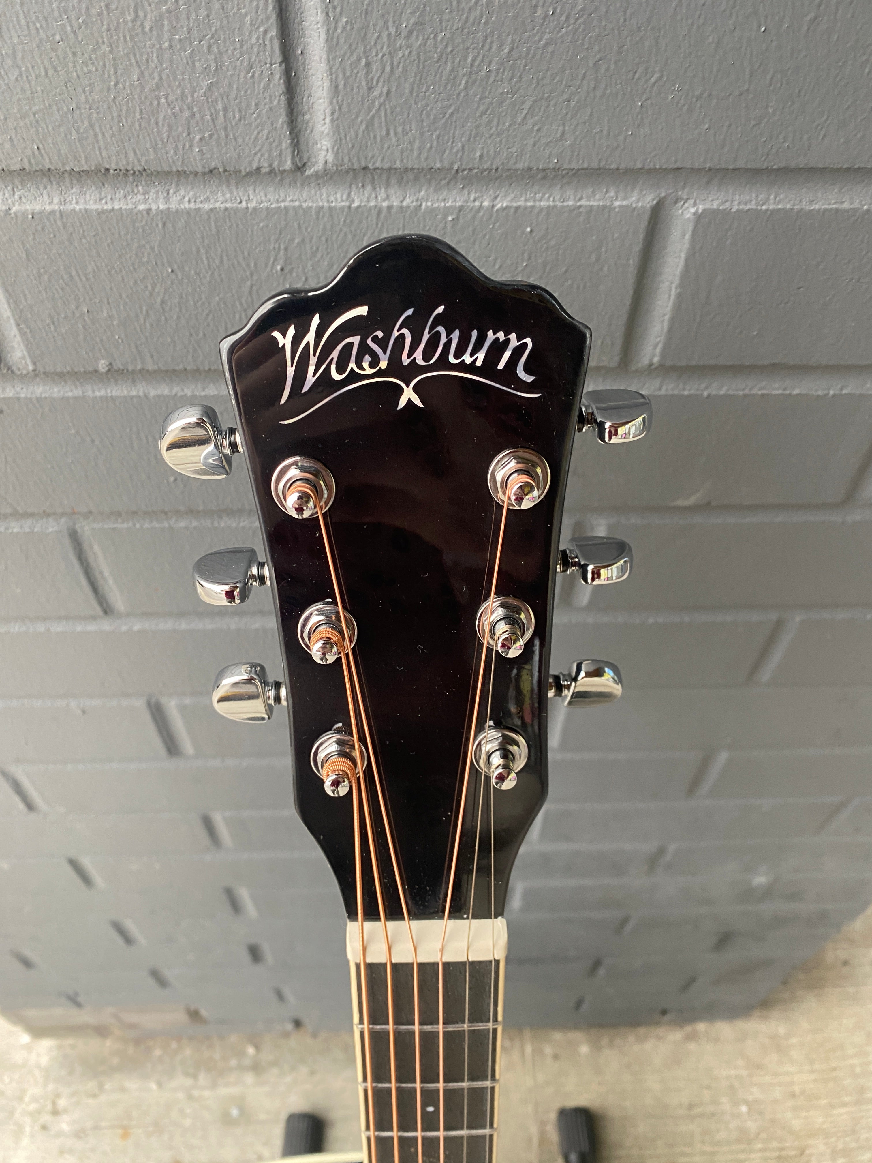 Washburn Deep Forest Burl Ace Acoustic Guitar - Black Fade