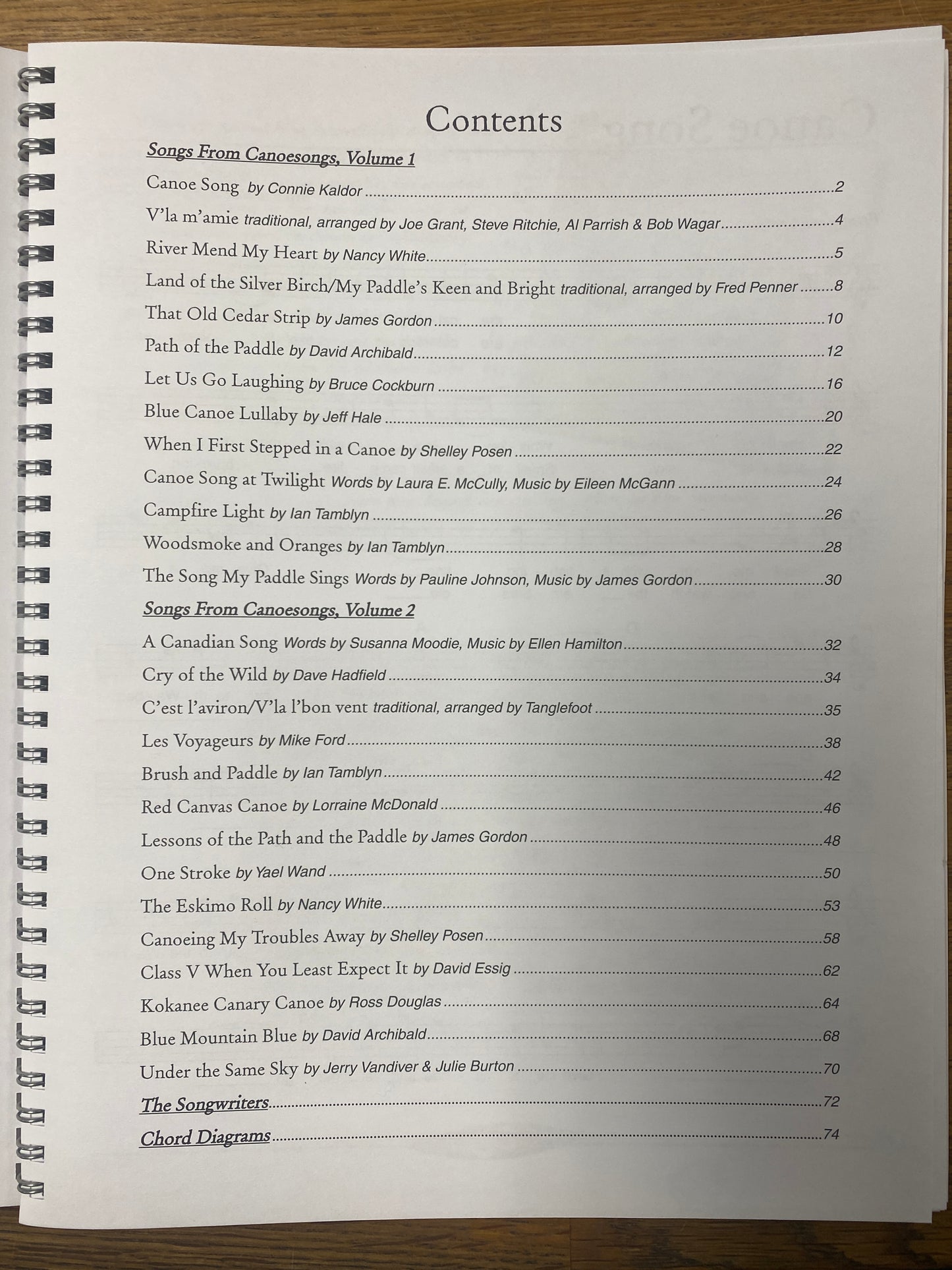 The Music Of Canoesongs - OFC Publications