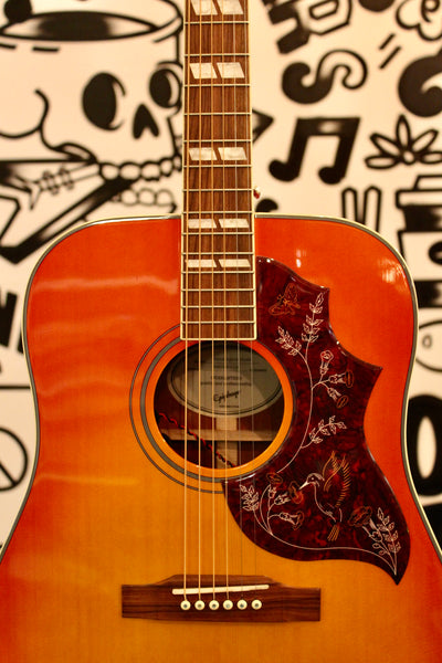Epiphone Hummingbird Finish Aged Cherry Sunburst Gloss - Acoustic Electric