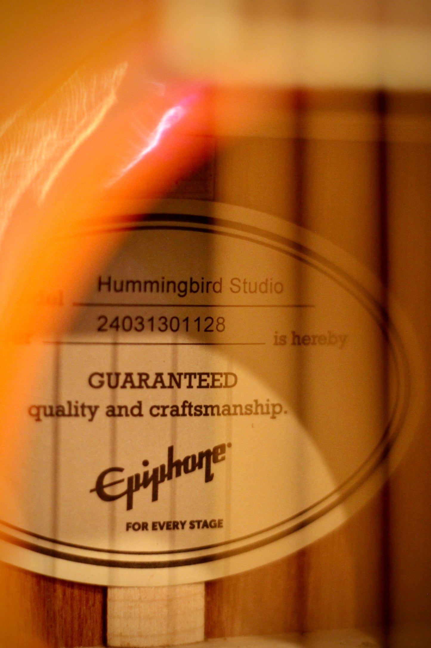 Epiphone Hummingbird Finish Aged Cherry Sunburst Gloss- Acoustic Electric