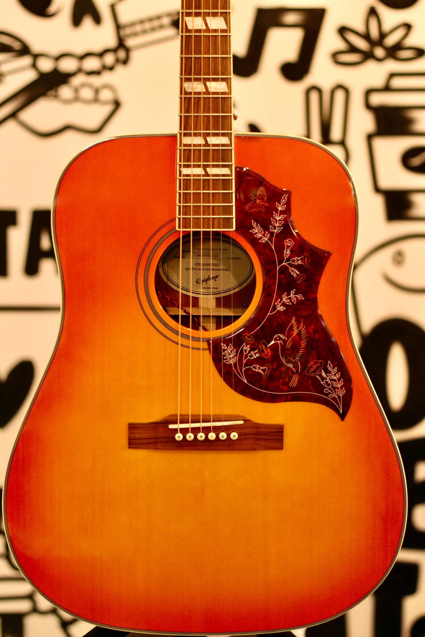 Epiphone Hummingbird Finish Aged Cherry Sunburst Gloss- Acoustic Electric