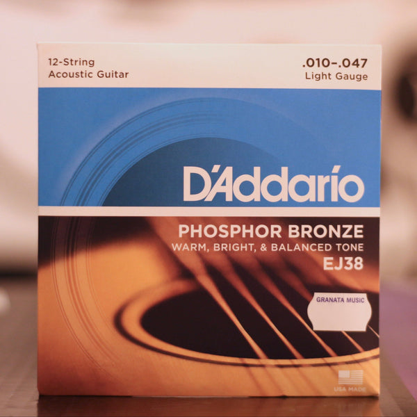 D'Addario 12-String Acoustic Guitar Strings - Light