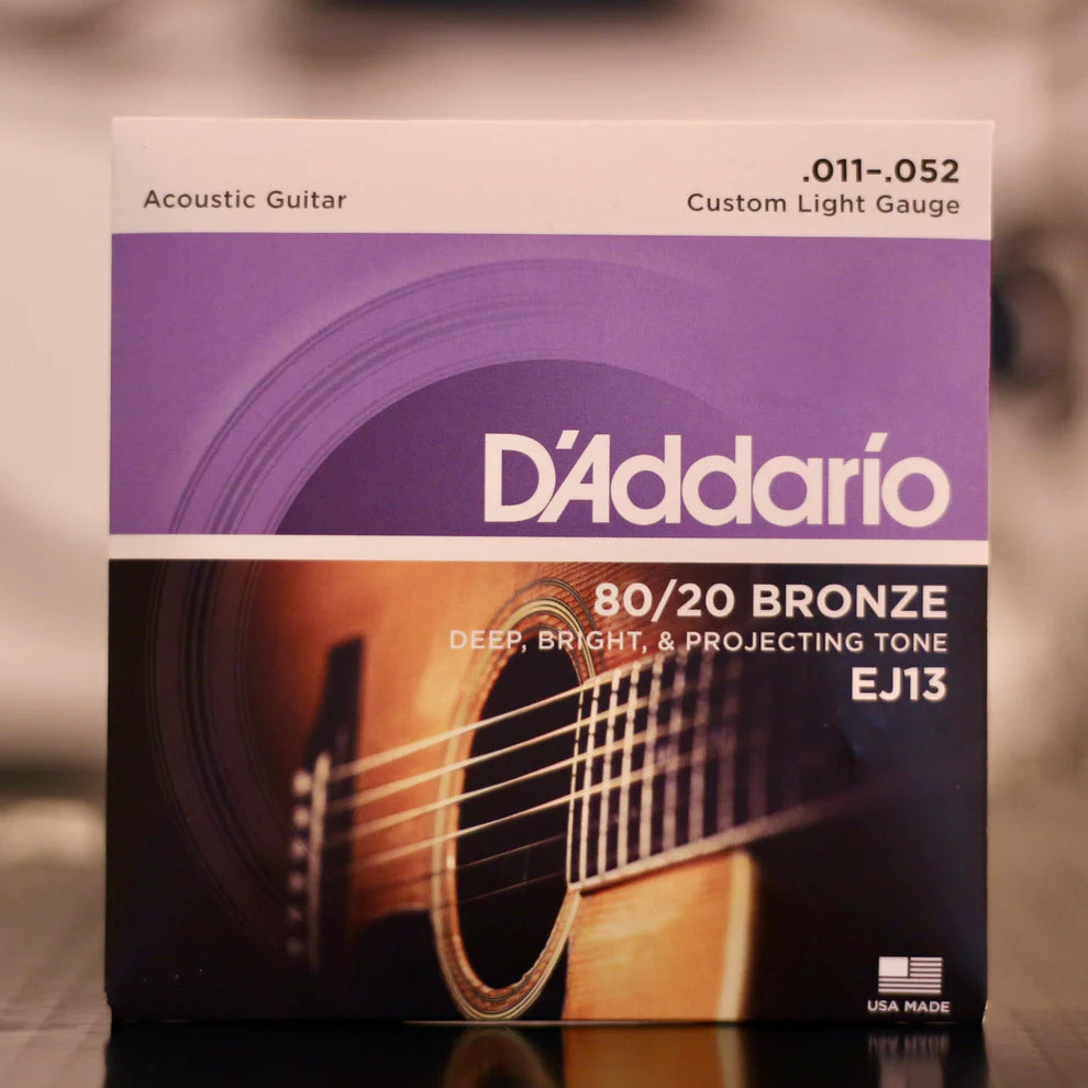 Cordes de guitare acoustique D'Addario 80/20 Bronze | Tous tirants