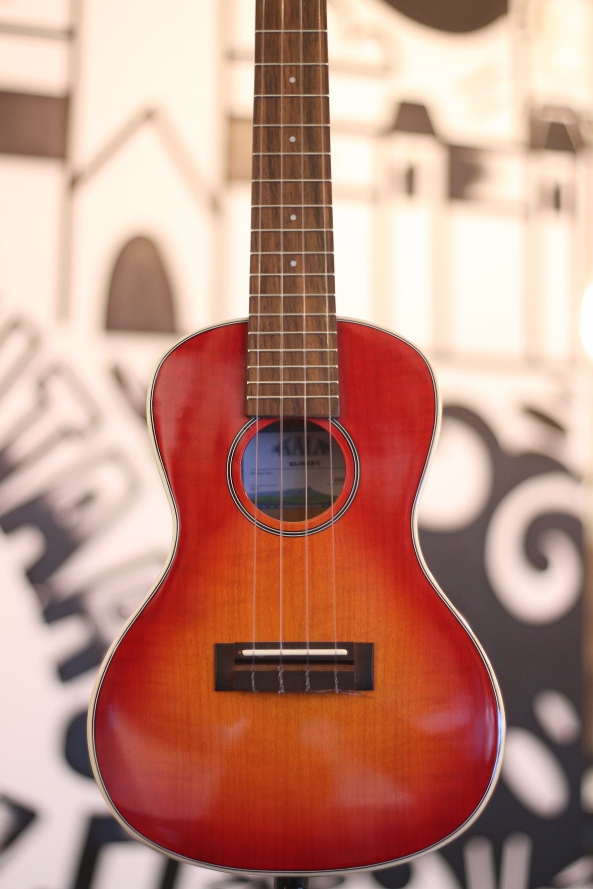 Gloss Flame Maple Cherry Burst Tenor Ukulele