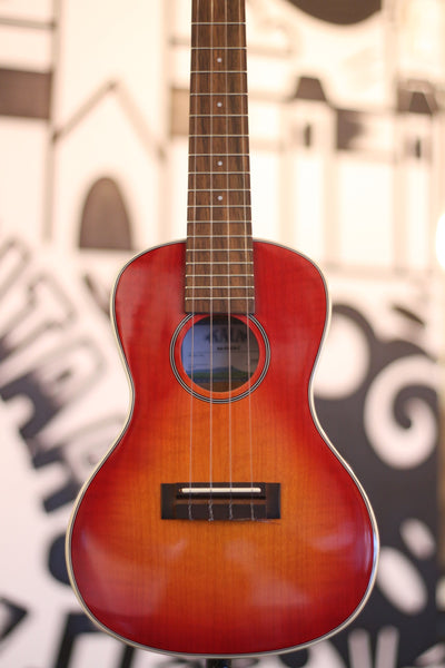 Gloss Flame Maple Cherry Burst Tenor Ukulele