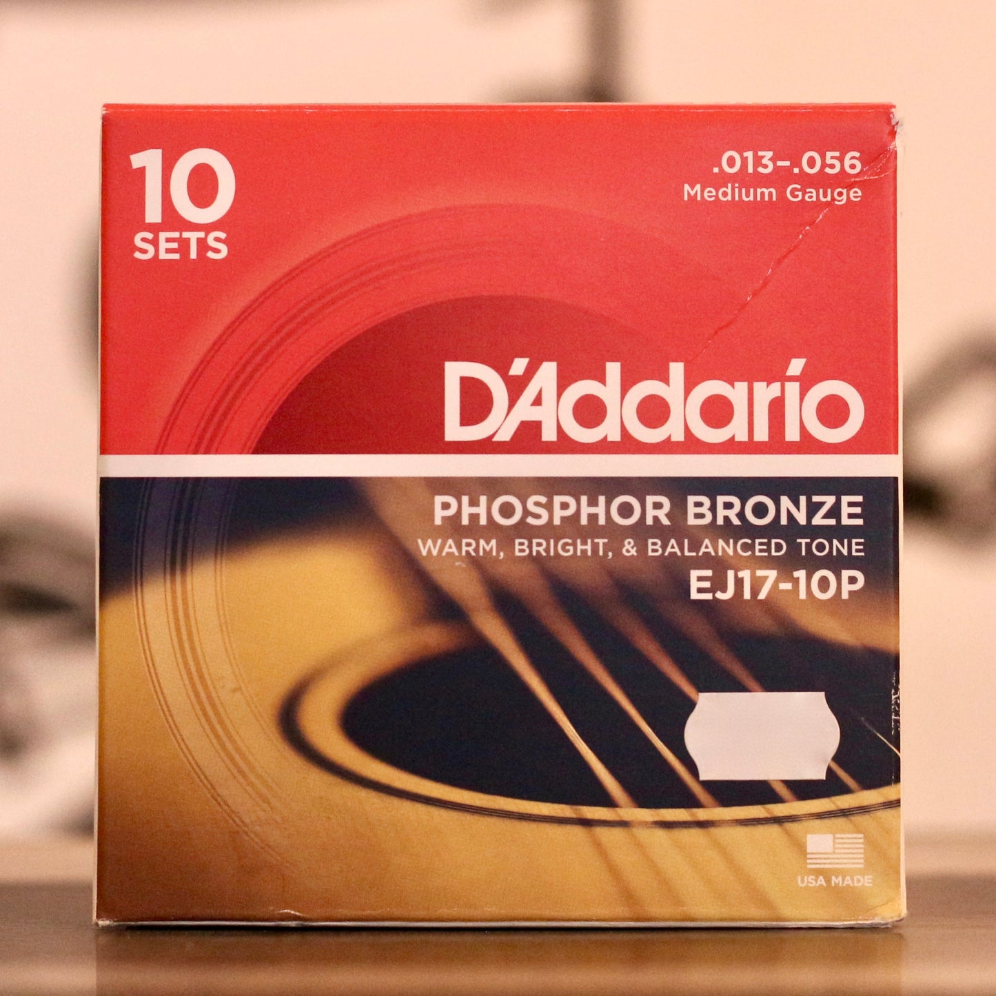 10 Sets D'addario Phosphor Bronze Acoustic Guitar Strings