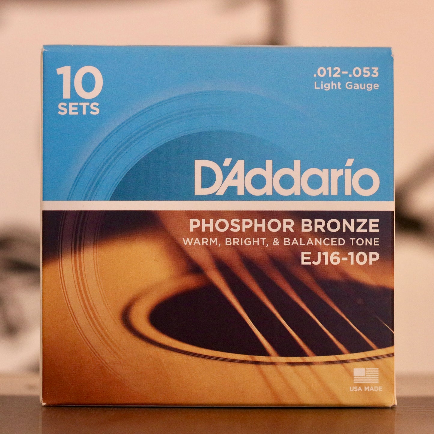 10 Sets D'addario Phosphor Bronze Acoustic Guitar Strings