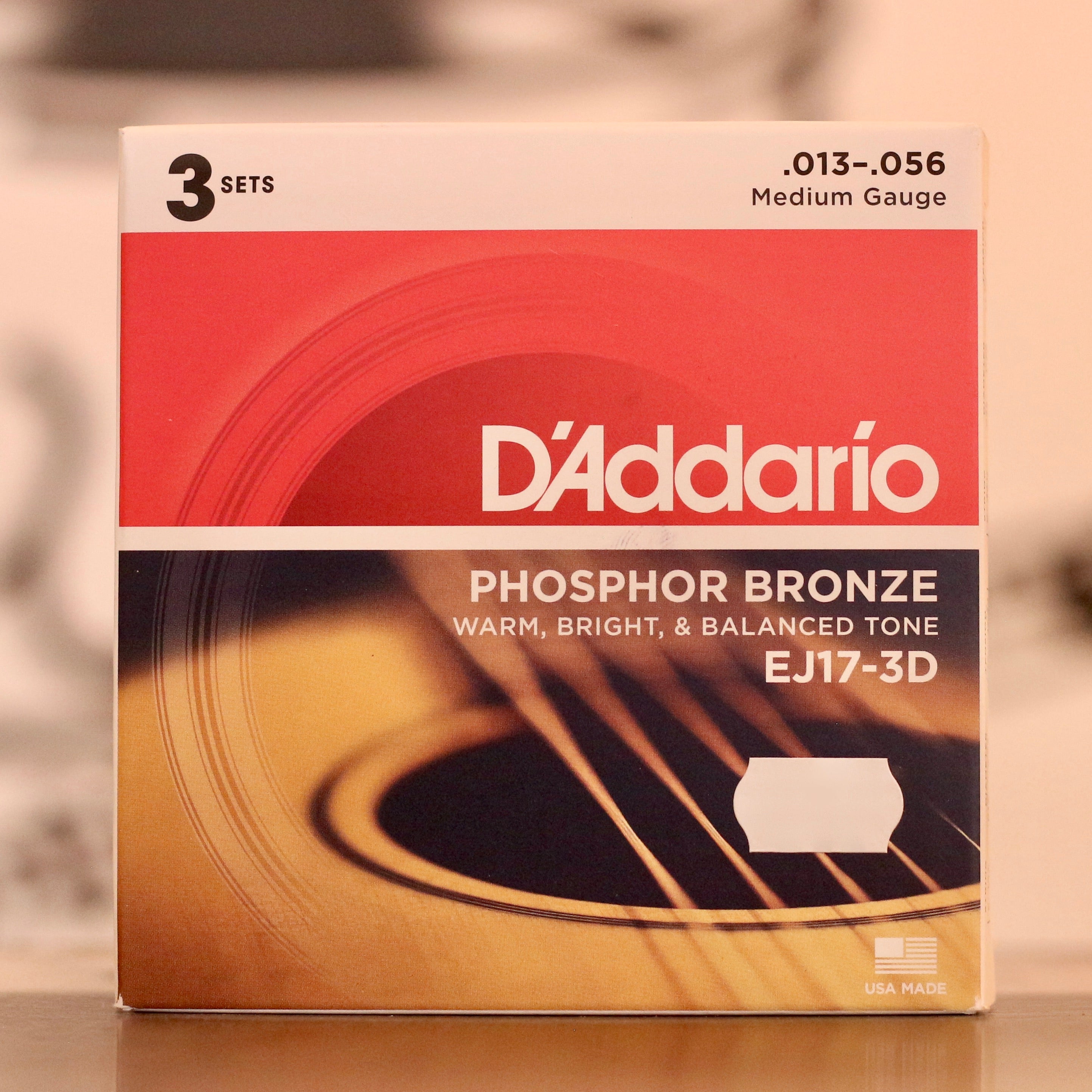 3 Sets D'addario Phosphor Bronze Acoustic Guitar Strings