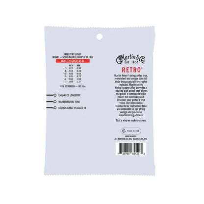 Martin Retro Acoustic Strings | Monel Wound | Nickel-Copper | 3 Pack