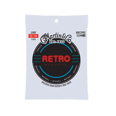Martin Retro Acoustic Strings | Monel Wound | Nickel-Copper | 3 Pack