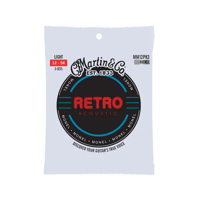 Martin Retro Acoustic Strings | Monel Wound | Nickel-Copper | 3 Pack
