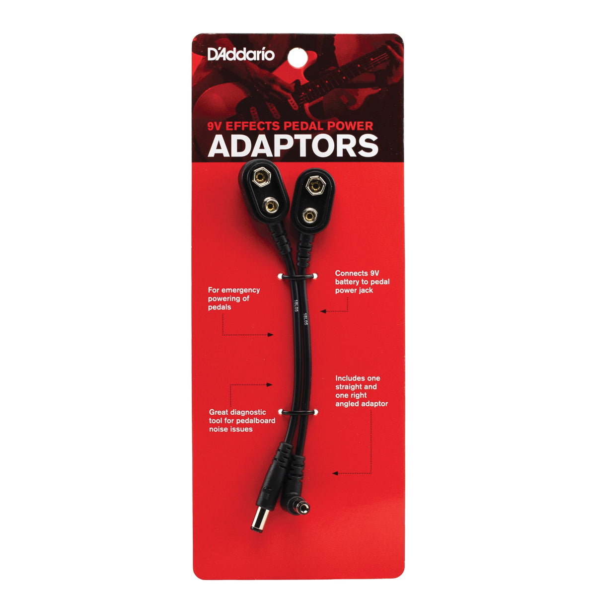 Adaptateurs d'alimentation 9V pour pédales d'effet D'Addario