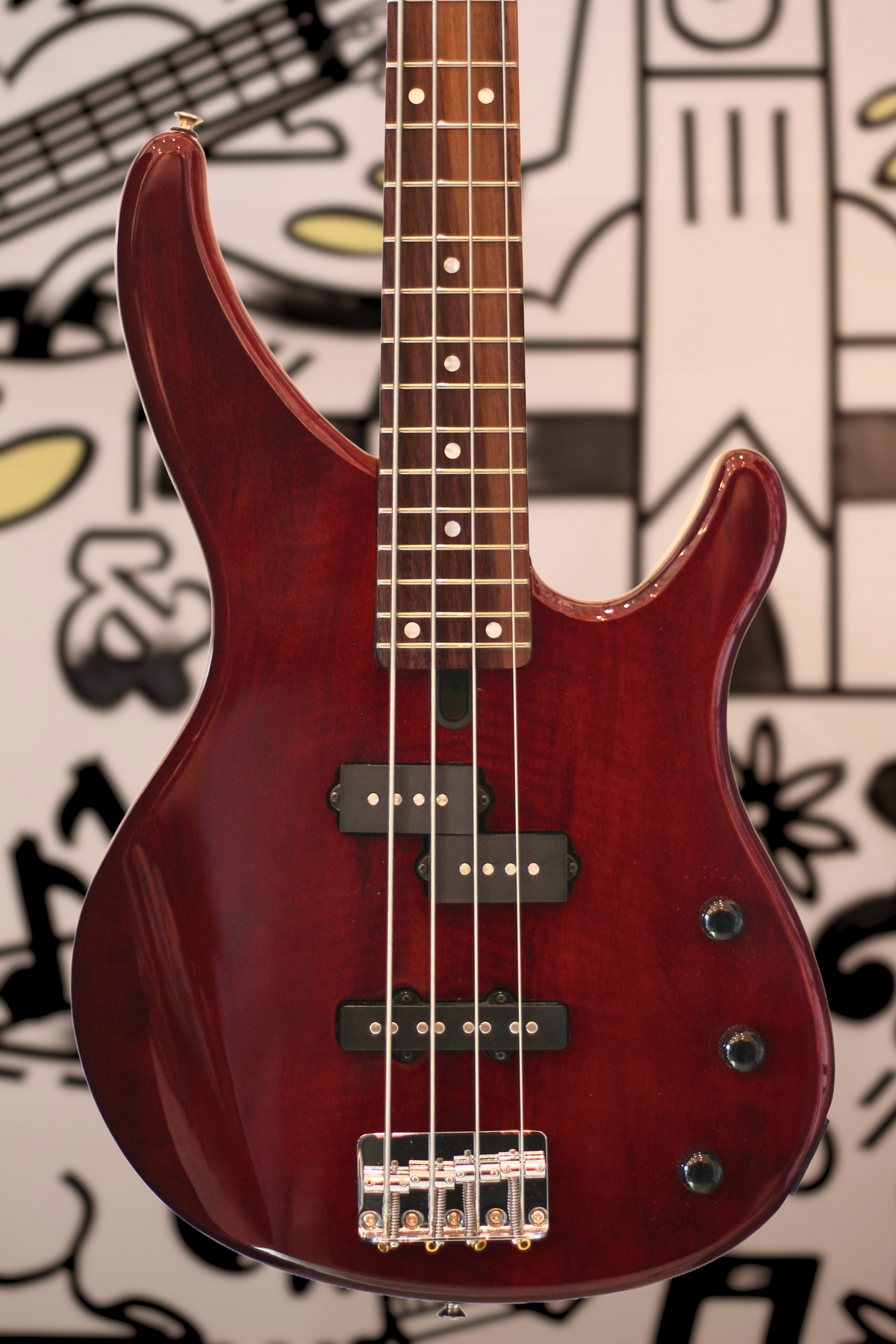 Yamaha TRBX174EW Exotic Wood 4-String Bass - Root Beer