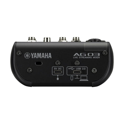Yamaha AG03MK2 B LSPK AG Series Live Streaming Pack w/ 3 Channel Mixer, Condenser Microphone and Headphones - Black