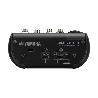 Yamaha AG03MK2 B LSPK AG Series Live Streaming Pack w/ 3 Channel Mixer, Condenser Microphone and Headphones - Black