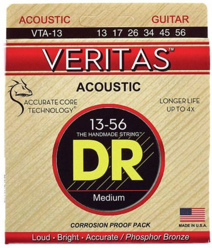 Cordes de guitare acoustique DR Strings Veritas à âme revêtue
