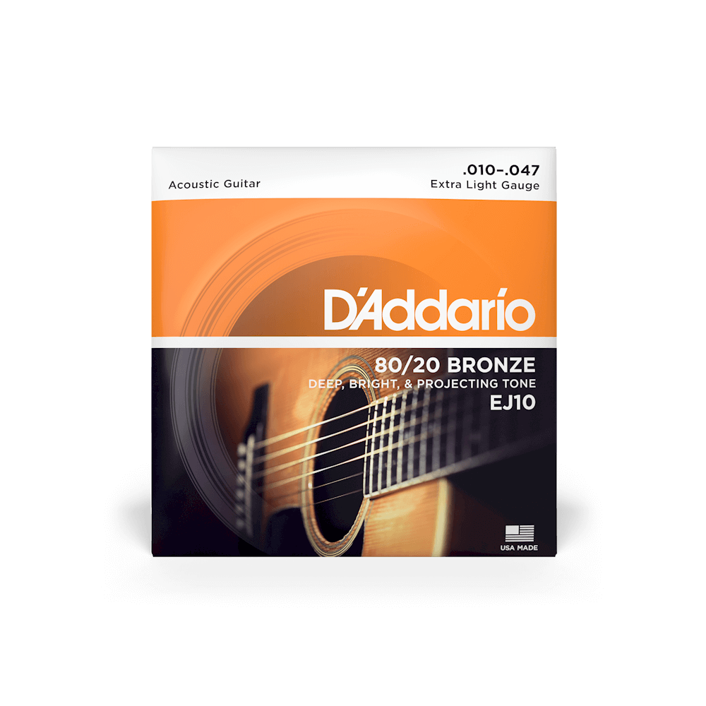 Cordes de guitare acoustique D'Addario 80/20 Bronze | Tous tirants