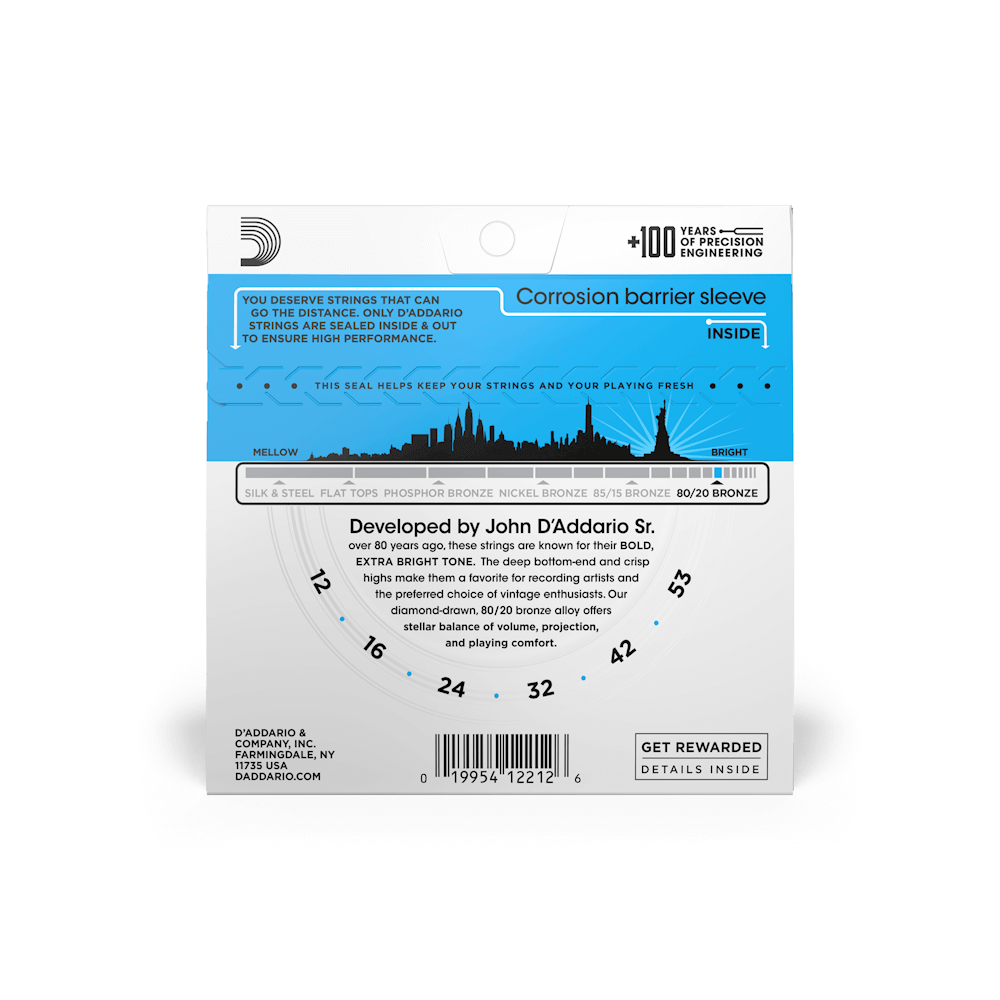 D'Addario 80/20 Bronze Acoustic Guitar Strings | All Gauges