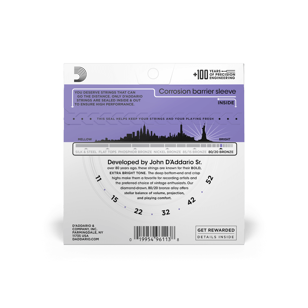 D'Addario 80/20 Bronze Acoustic Guitar Strings | All Gauges