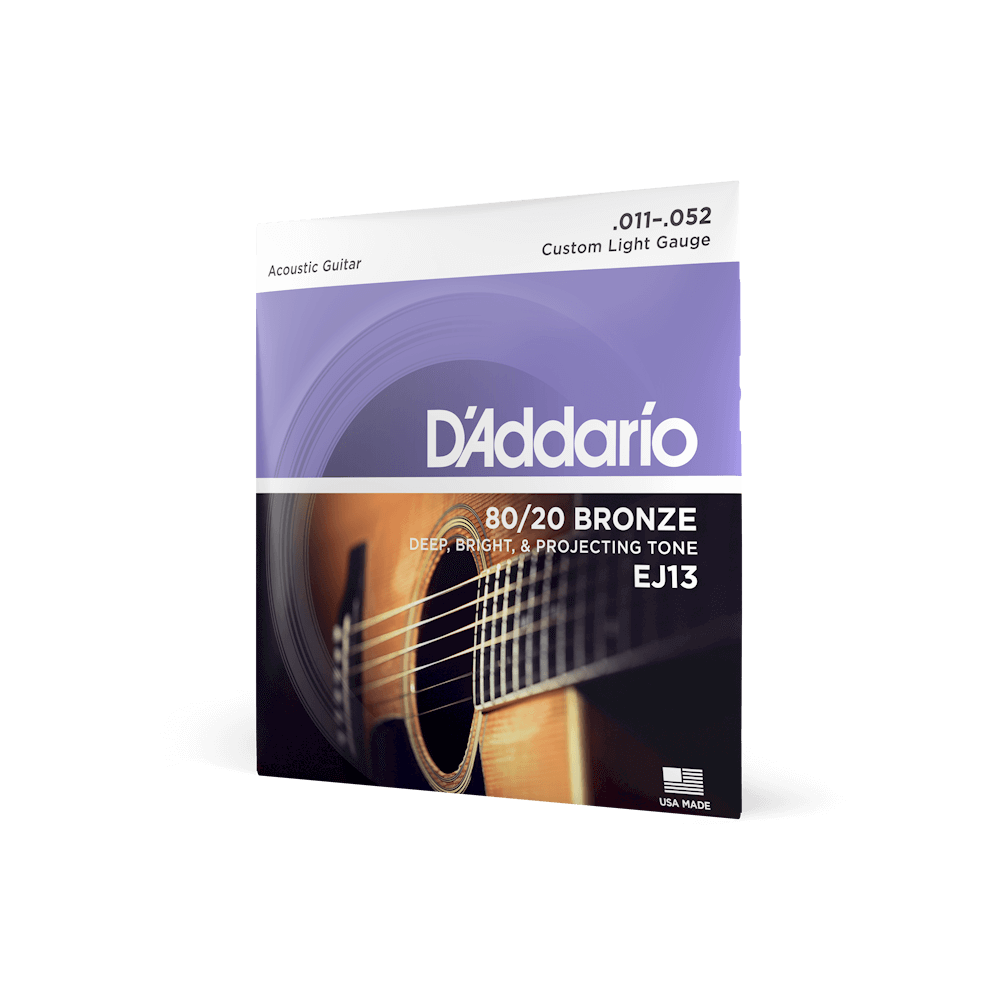 Cordes de guitare acoustique D'Addario 80/20 Bronze | Tous tirants