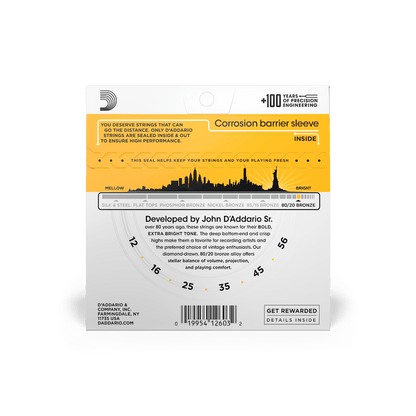 D'Addario 80/20 Bronze Acoustic Guitar Strings | All Gauges