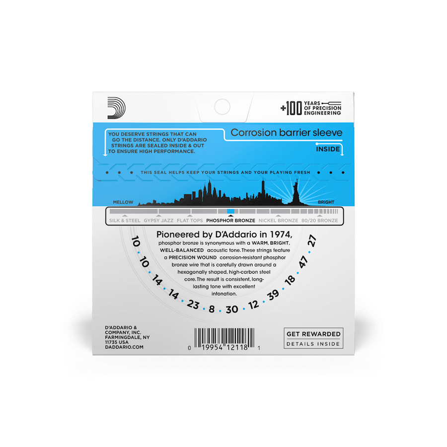 D'Addario Phosphor Bronze 12-String Acoustic Guitar Strings