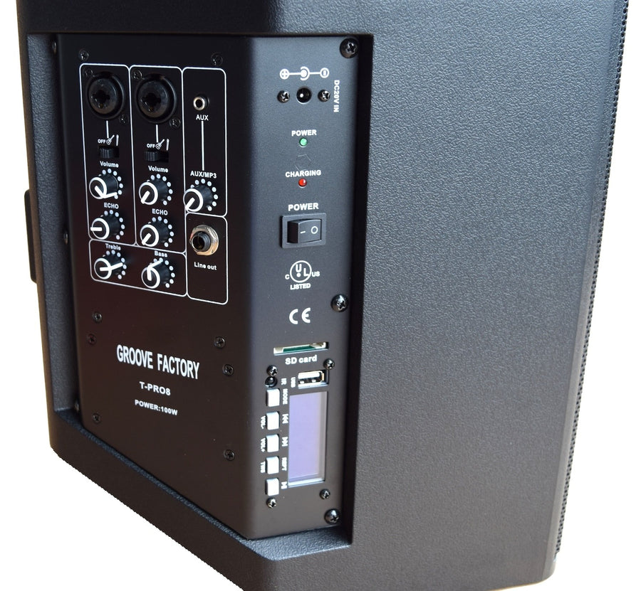 Groove Factory T-PRO Series - 8'' Powered Speaker with Bluetooth