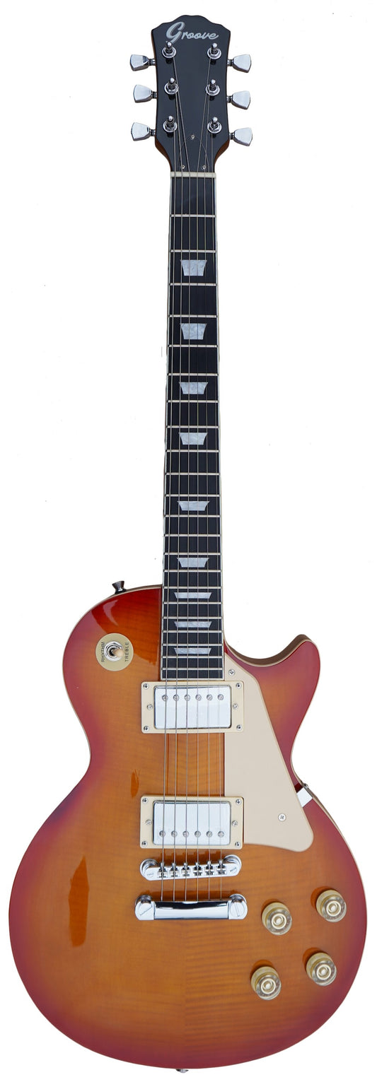 A Groove Lespaul Shaped Electric Guitar SET-Neck color VINTAGE HONEY BURST