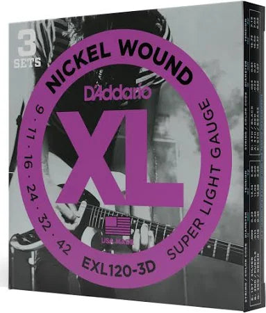 3 Sets D'Addario EXL Nickel Wound Electric Strings