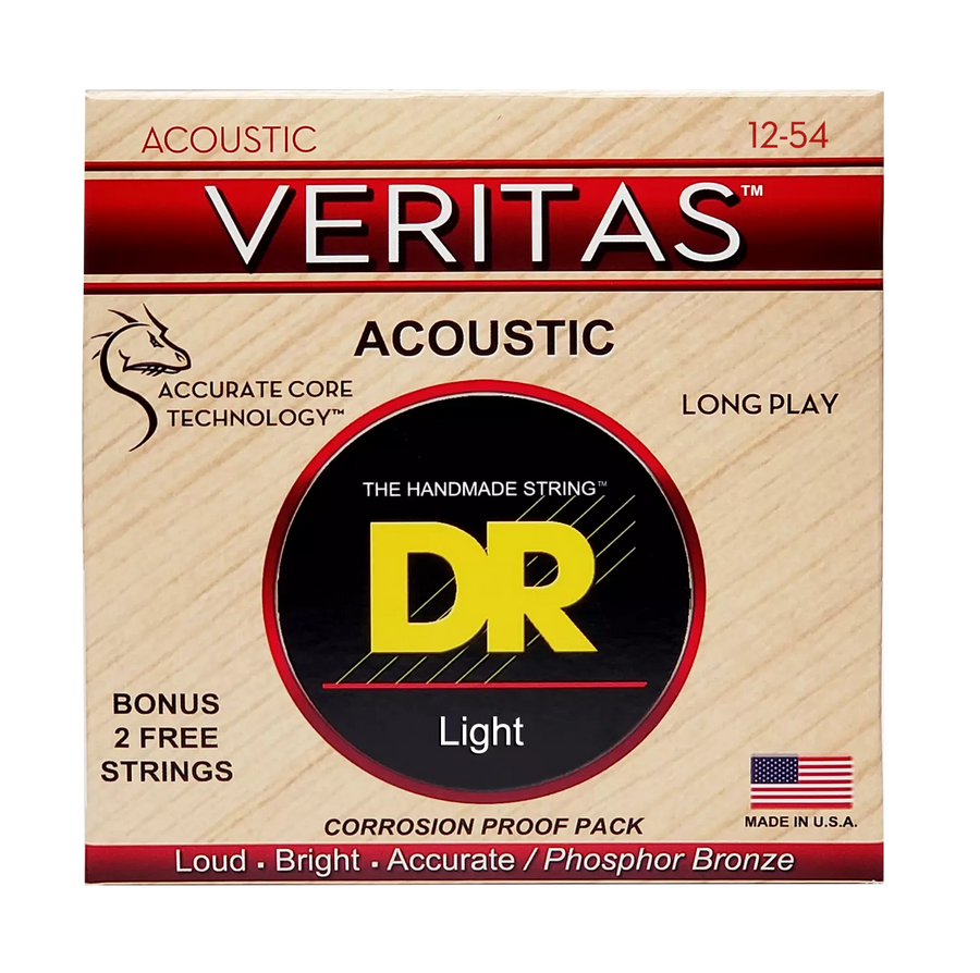 Cordes de guitare acoustique DR Strings Veritas à âme revêtue