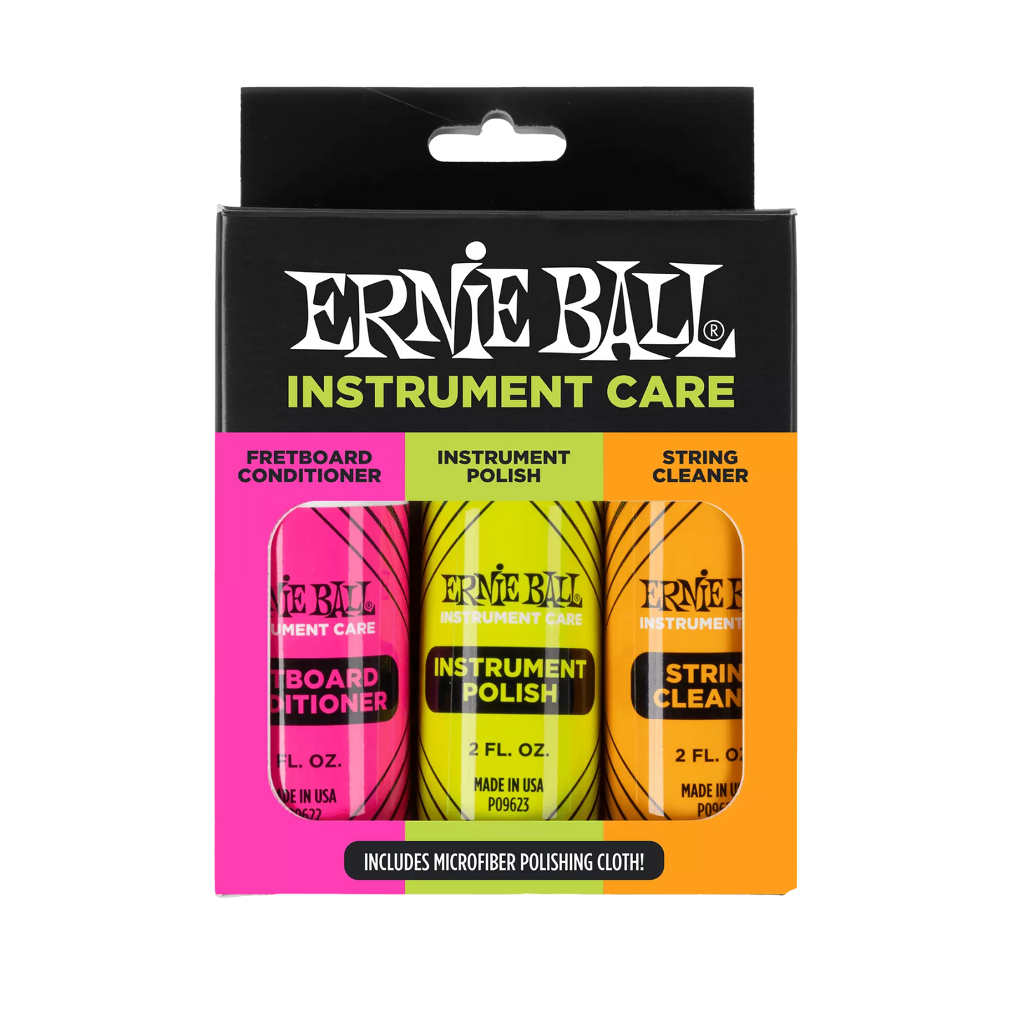 Ernie Ball Instrument Care 3-Pack with Microfiber Cloth