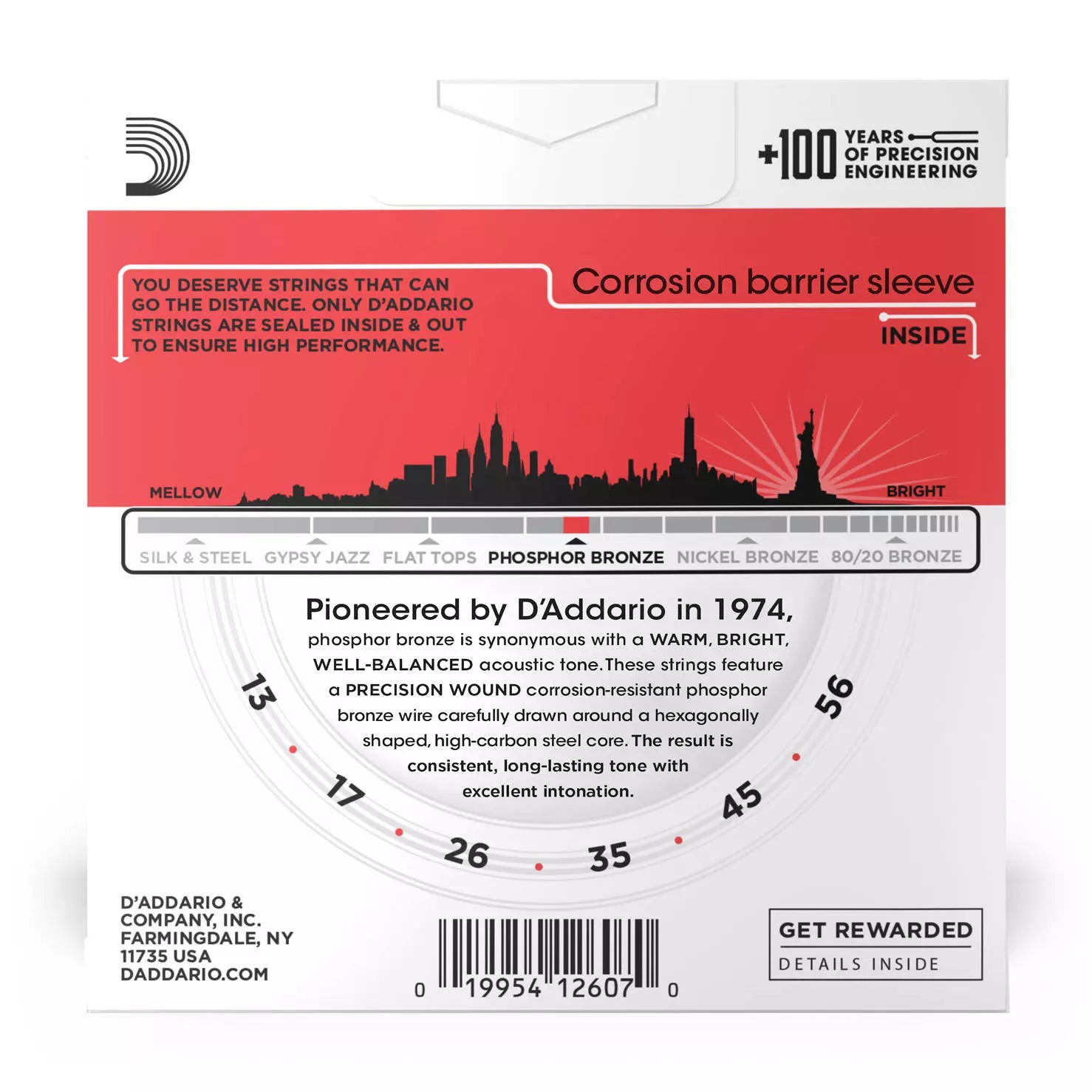 3 Sets D'addario Phosphor Bronze Acoustic Guitar Strings