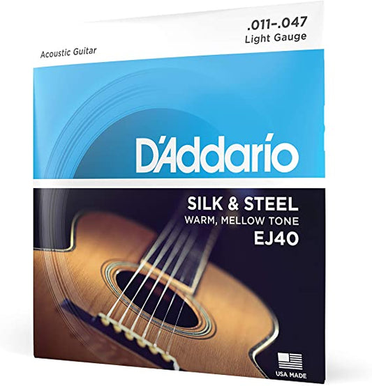 D'Addario EJ40 - Silk & Steel 6-String Silverplated Wound