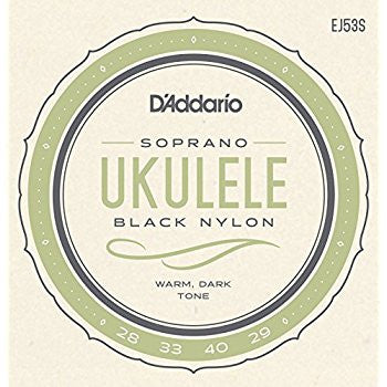 D'Addario Soprano Ukulele Strings - Black Nylon