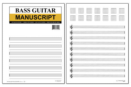Bass Guitar Manuscript Paper (Tab)